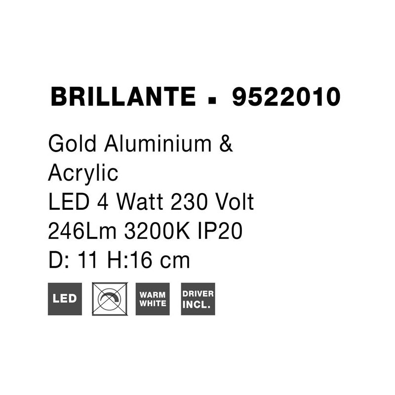 Lubinis šviestuvas BRILLANTE 9522010